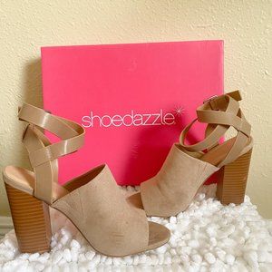 ShoeDazzle Ella Ankle Wrap Heel- Size 6